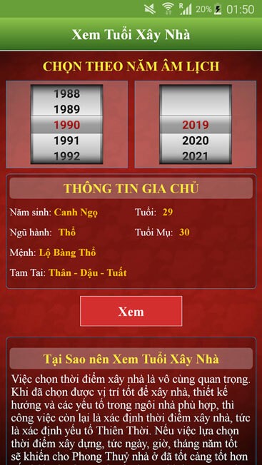 Xem tuổi xây nhà