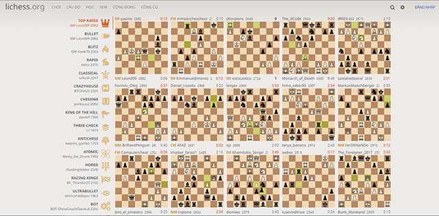 Bạn có thể xem những người chơi hàng đầu thi đấu trực tiếp