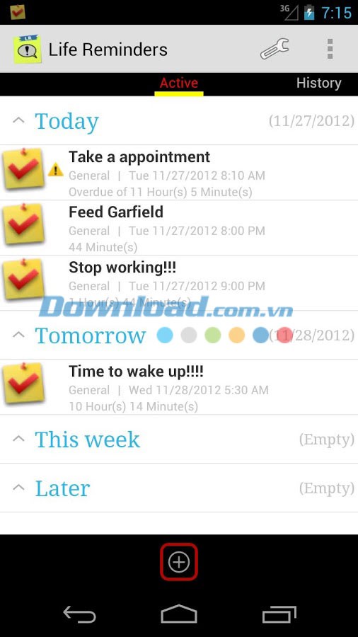 Life Reminders for Android