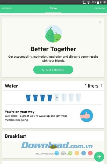 Giao diện ứng dụng Lifesum