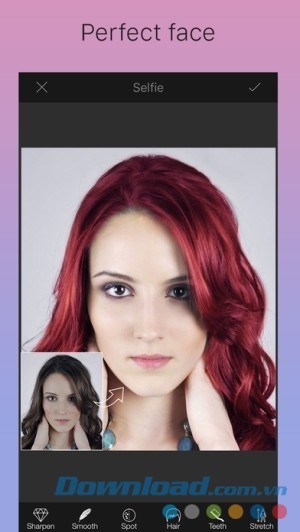 LightX cho iOS tạo gương mặt hoàn hảo