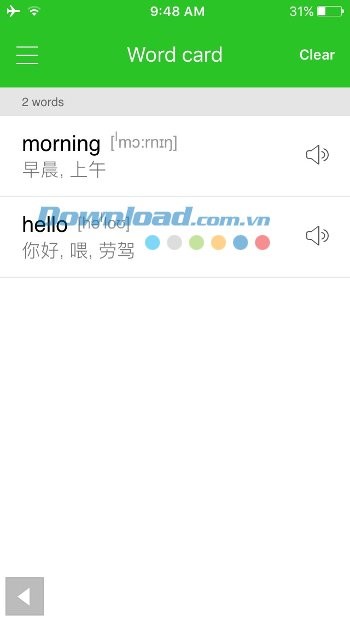 Học từ mới qua word card