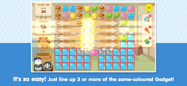 Giải các màn đố match 3 trong Doraemon Park để kiếm thưởng