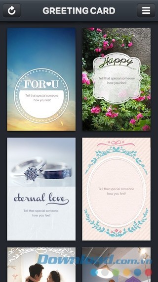 Chọn template và thiết kế thiệp theo ý thích trong LINE Greeting Card