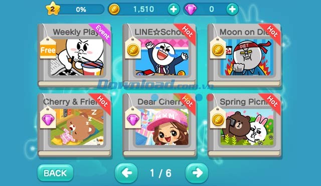 LINE Hidden Catch bao gồm nhiều game pack