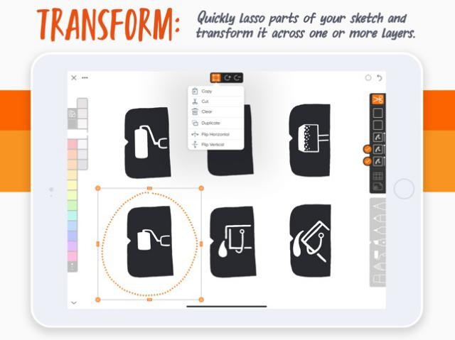 Chọn một phần bản phác thảo và biến đổi chúng qua một hoặc nhiều layer