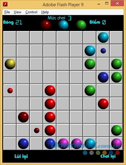 Màn hình giao diện chính của game Line 98