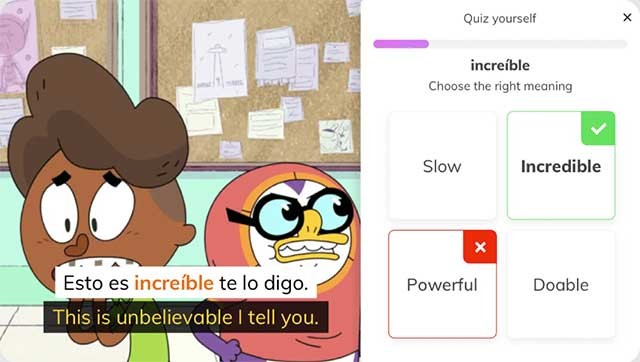 Sau khi xem một tập, bạn có thể điểm lại tất cả các quy tắc từ vựng và ngữ pháp mới