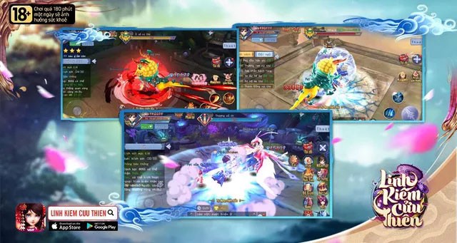 Giao diện game Linh Kiếm Cửu Thiên 3D sống động