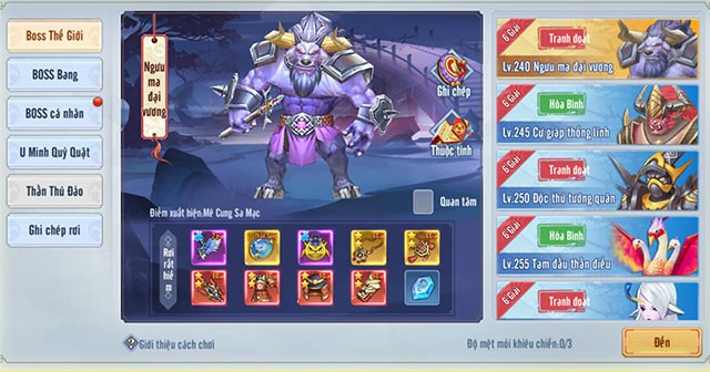 Boss thế giới trong Linh Kiếm Cửu Thiên