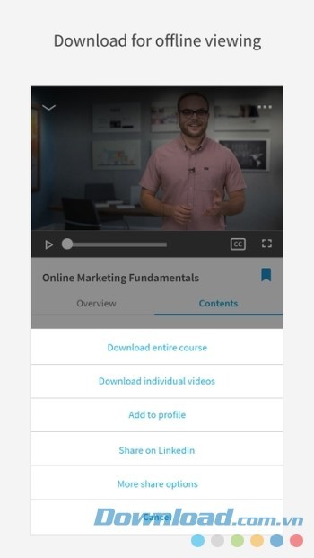 Download video khóa học kỹ năng của LinkedIn Learning để xem offline