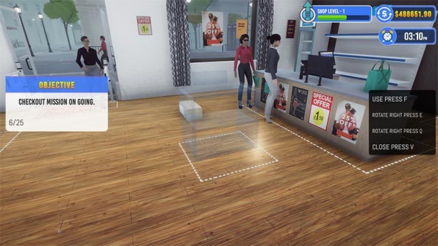 Phụ trách công việc bán hàng, thanh toán, quản lý từ A-Z trong game Liquor And Wine Shop Simulator