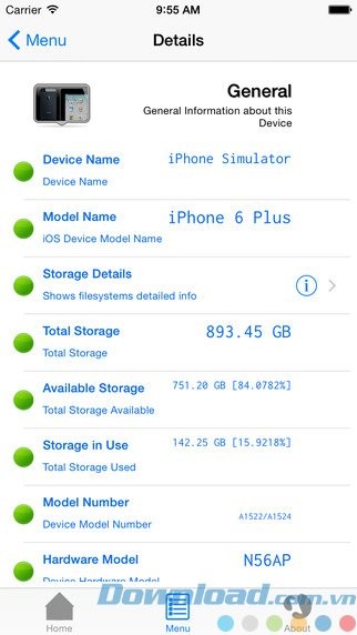 Thông tin chi tiết về phần cứng