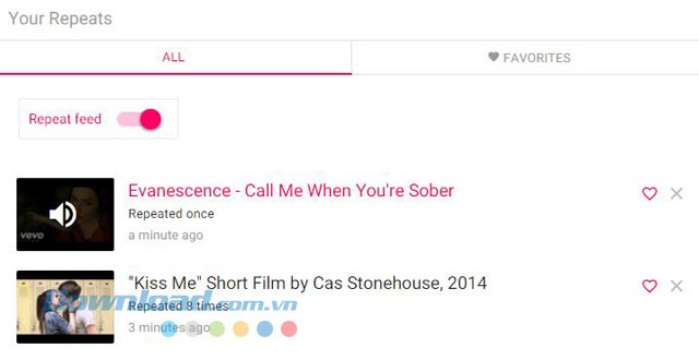 Danh sách bài hát đã phát