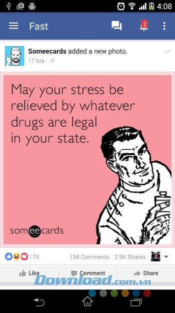 News Feed trên Lite Messenger for Facebook