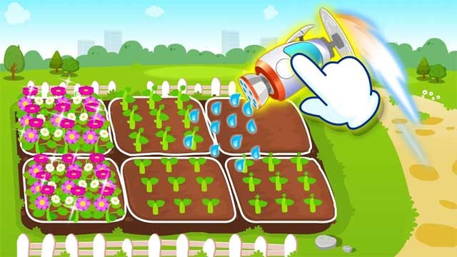 Tưới nước cho cây trồng để chúng ra hoa, tô điểm cho thành phố