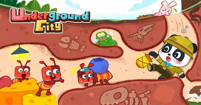 Khám phá thành phố dưới lòng đất trong game Little Panda: Underground City