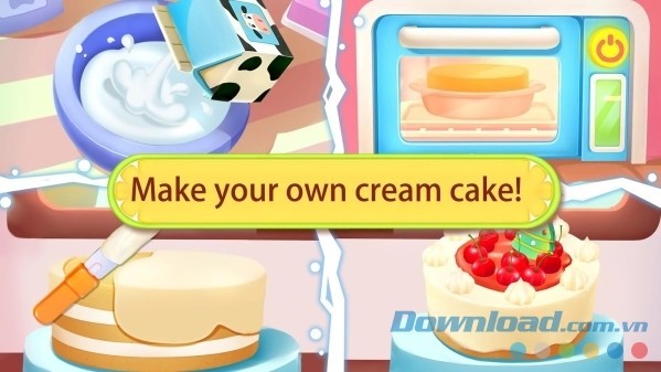 Little Panda's Bake Shop cho Android dạy bé cách làm bánh kem
