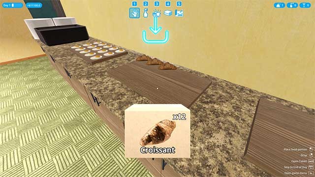 Chuẩn bị đồ ăn tự chọn cho khách tại khu vực ăn uống