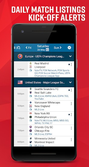 Nhận thông báo các trận sắp diễn ra