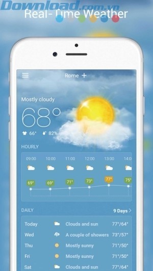 Xem thời tiết theo thời gian thực