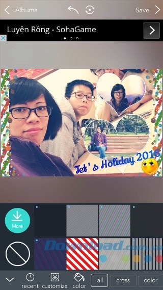 Lồng ảnh nền họa tiết