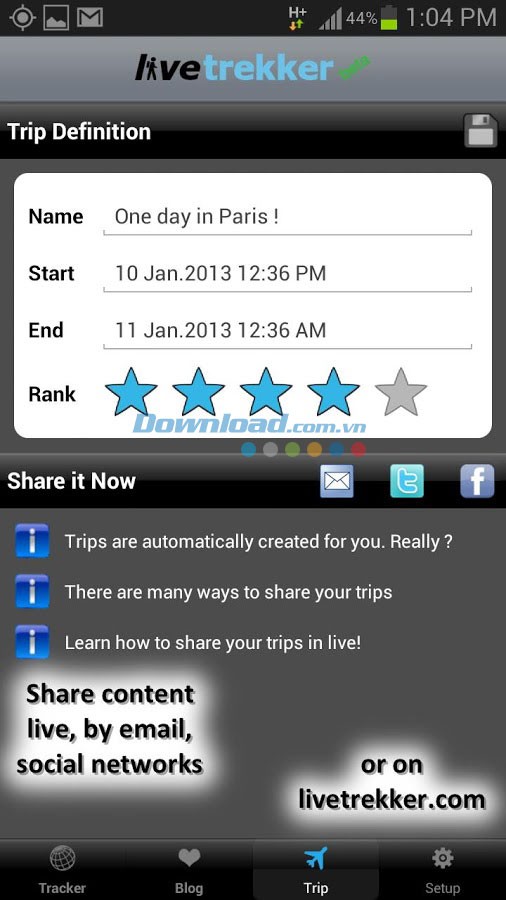 LiveTrekker for Android