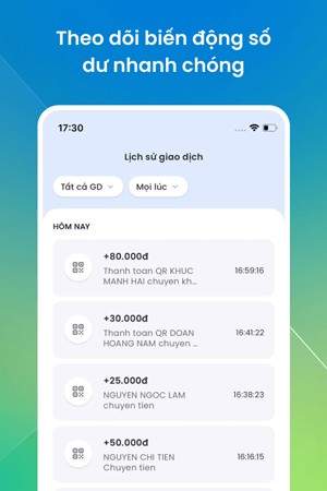 Theo dõi biến động số dư