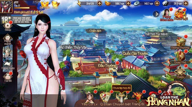 Giao diện chính của game LLHN