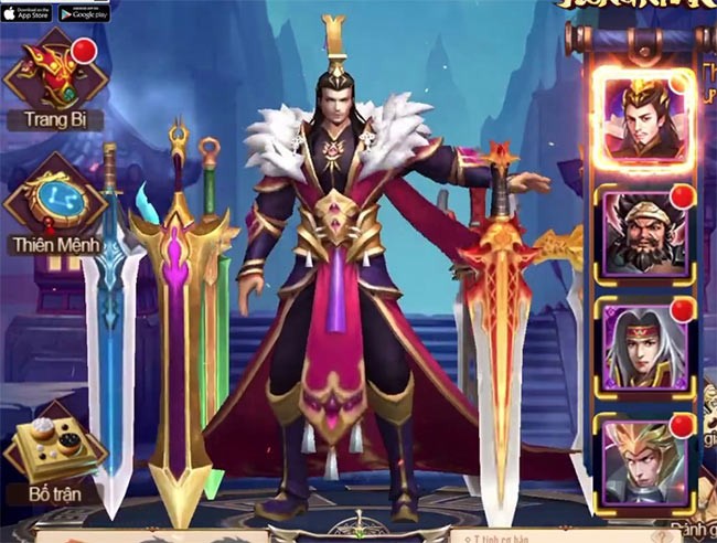 Bố trí trận hình trong game thẻ tướng LTHN