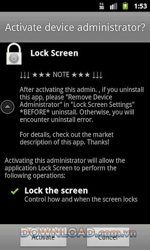 Lock Screen App for Android