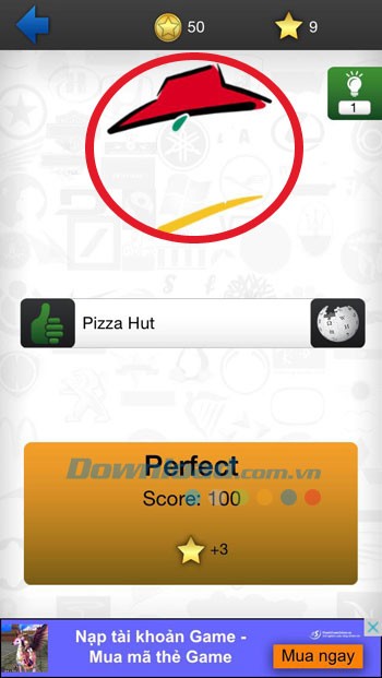 Logo sẽ bị che đi một phần để tăng độ khó