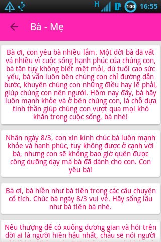 Lời Chúc 8/3 bà, mẹ