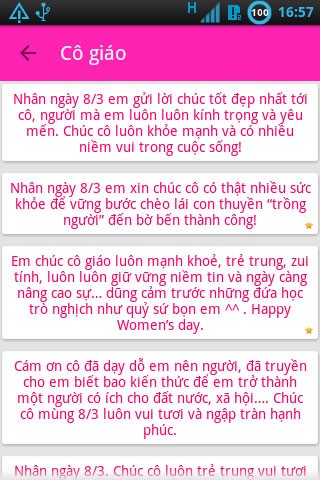 Lời Chúc 8/3 cô giáo