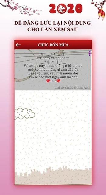 Lưu Lời chúc Valentine