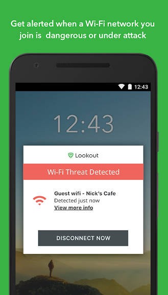 Lookout Security & Antivirus cho Android cảnh báo wifi nguy hiểm