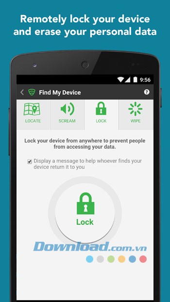 Tính năng điều khiển từ xa của Lookout Security & Antivirus cho Android