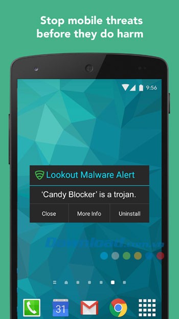 Tính năng chống lại các đe dọa của Lookout Security & Antivirus cho Android