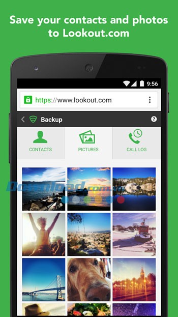 Tính năng tìm kiếm của Lookout Security & Antivirus cho Android