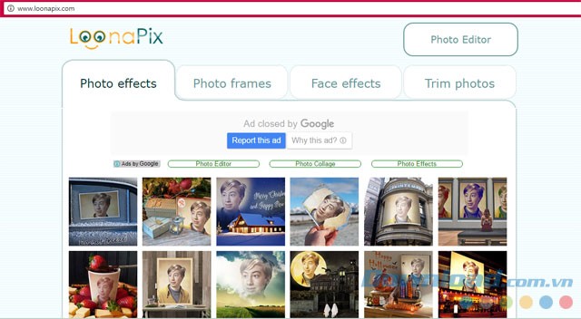 Giao diện chính của LoonaPix
