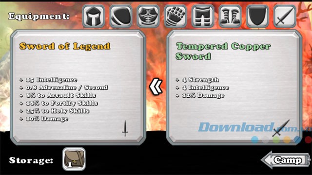 Trang bị kỹ năng và vũ khí