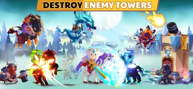 Phá hủy tòa tháp của đối thủ trong game Lords Hooray: Legends of Legion