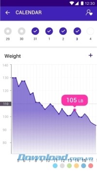 Lose Weight in 30 Days cho Android có đồ thị trực quan