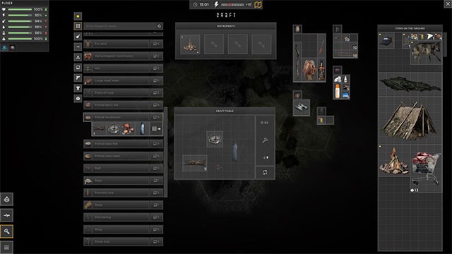 Game Lost Scavenger sở hữu hệ thống chế tạo phong phú với những công thức thu thập trong thế giới