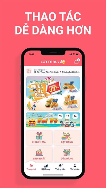 Thao tác dễ dàng