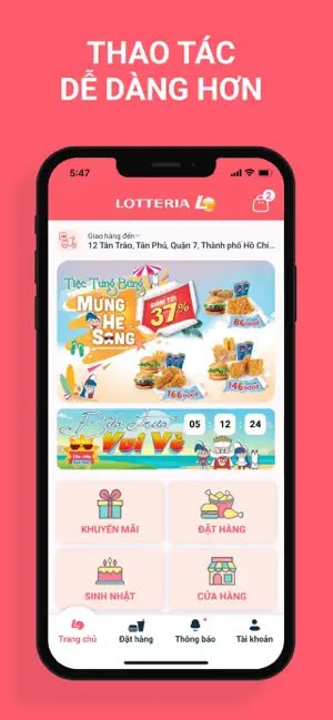 Thao tác đơn giản