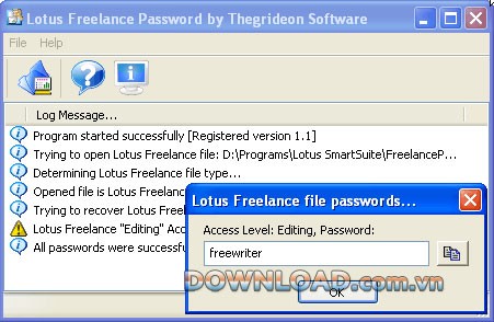 Lotus Freelance Password Recovery