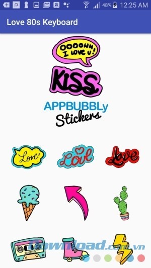 Love 80s Keyboard cho Android có sticker đẹp