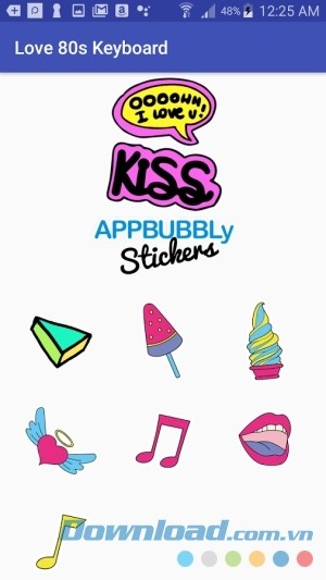 Love 80s Keyboard cho Android có kho sticker phong phú