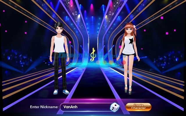 Lựa chọn nhân vật để bắt đầu trải nghiệm Love Dance